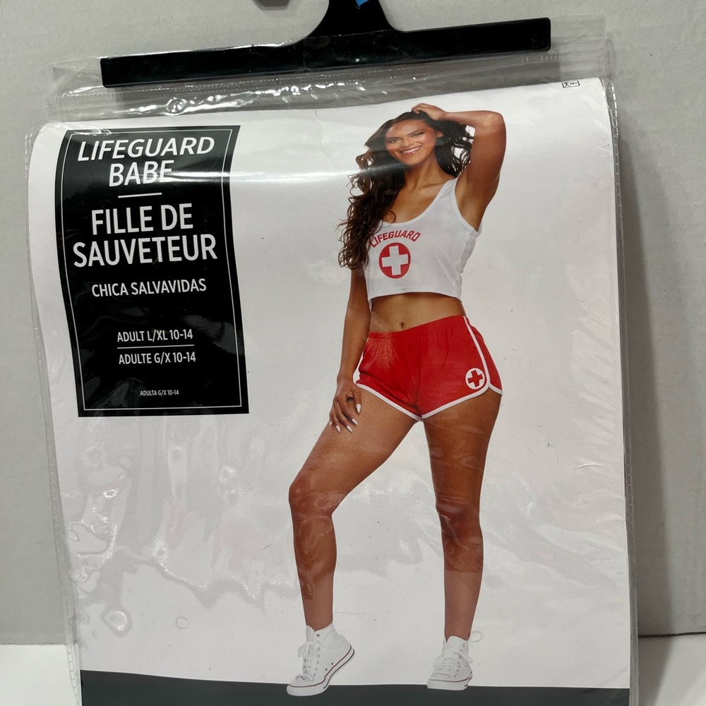 Lifeguard Babe L/XL (10-14) women’s Adult Size Halloween Costume Red/